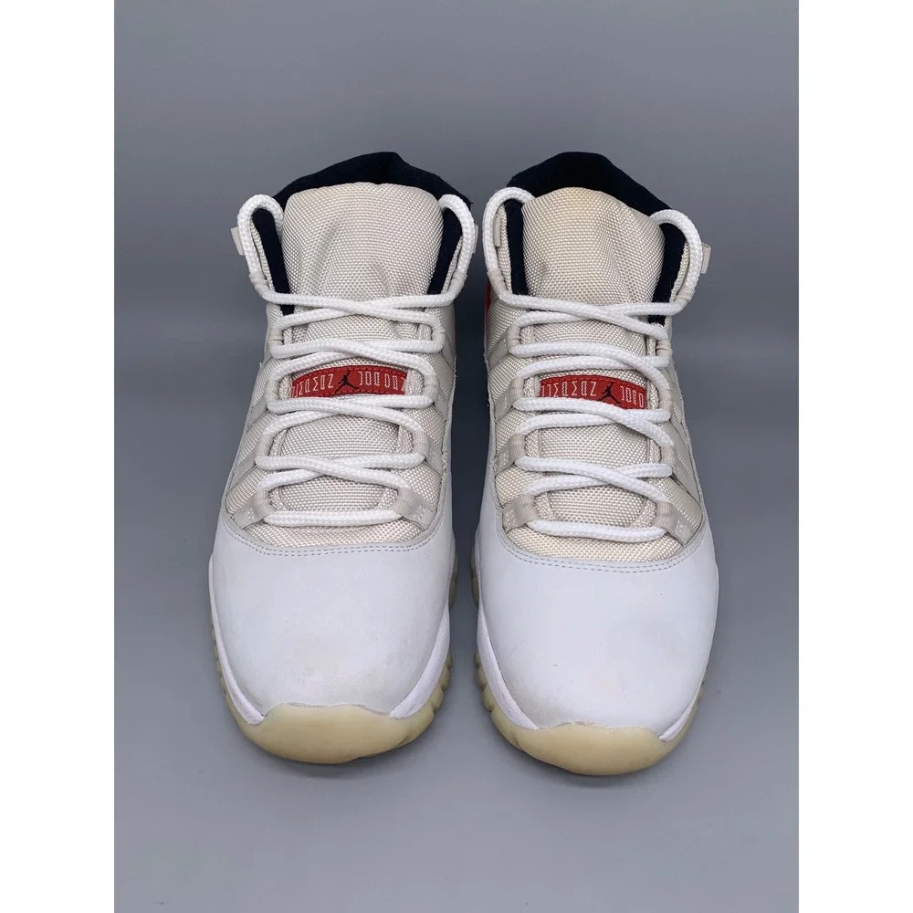 Jordan 11 Retro Platinum Tint‎ Sail Red 378037-016 Men's Sz 11
